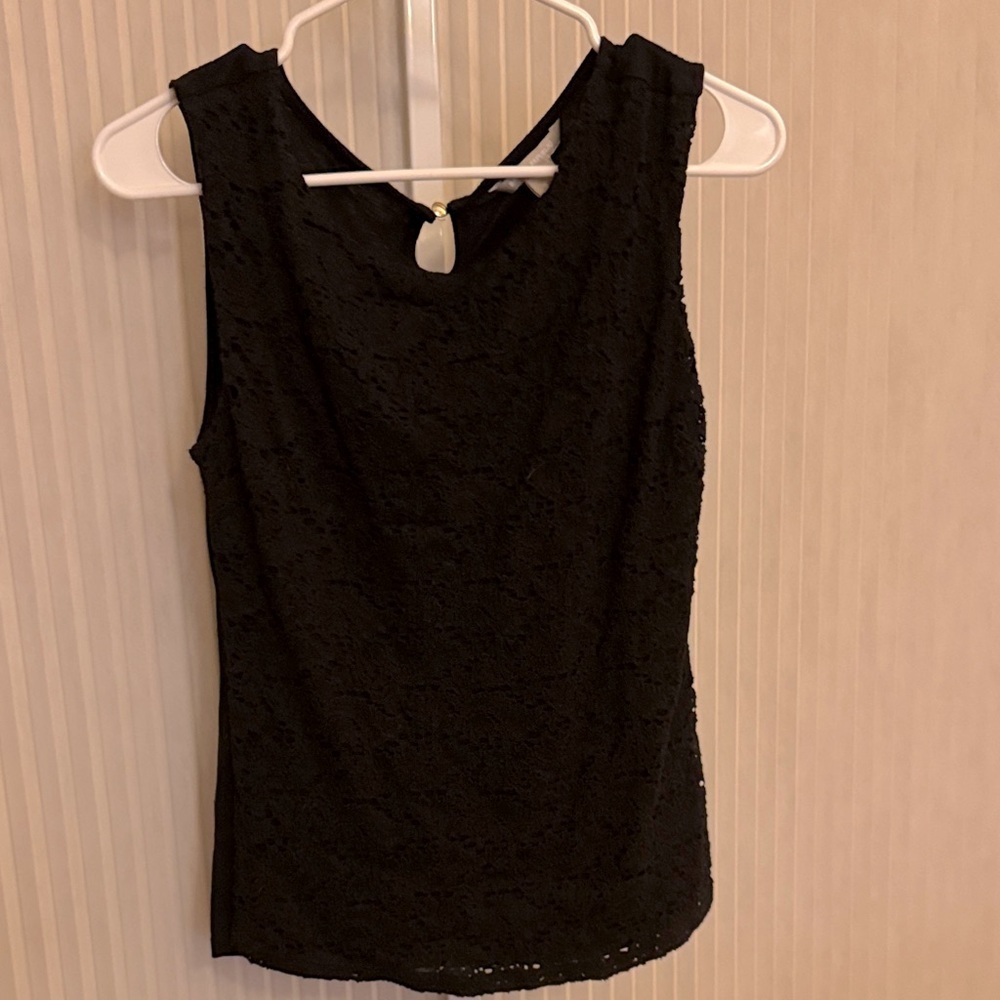 Banana Republic Black Textured Sleeveless Top Size Small EUC